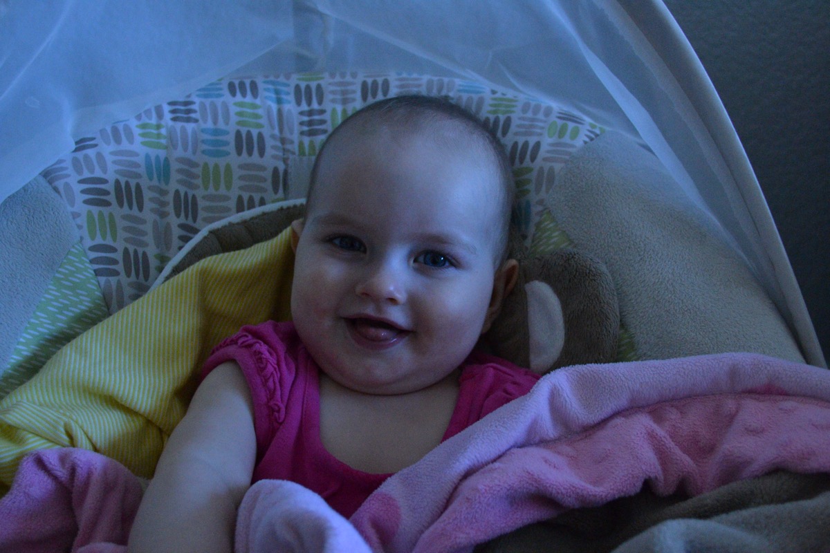 Baby Sophia smiling at home in 2015