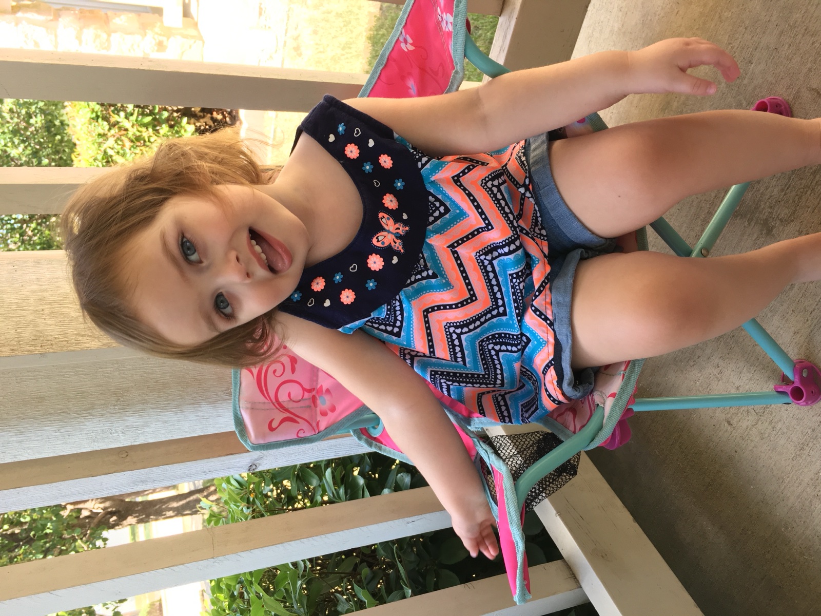 Sophia smiling outside in 2017